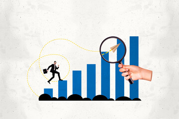 Sketch image composite of collage of workspace stats trader business income money young guy...