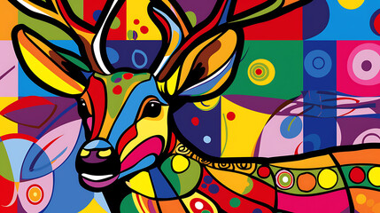 Obraz premium Abstract deer design, wallpaper, beautiful wild animals and prey for predators