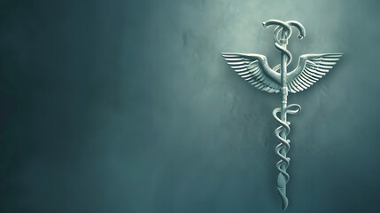 Modern depiction of medical symbol on minimalist background with ample copy space for healthcare
