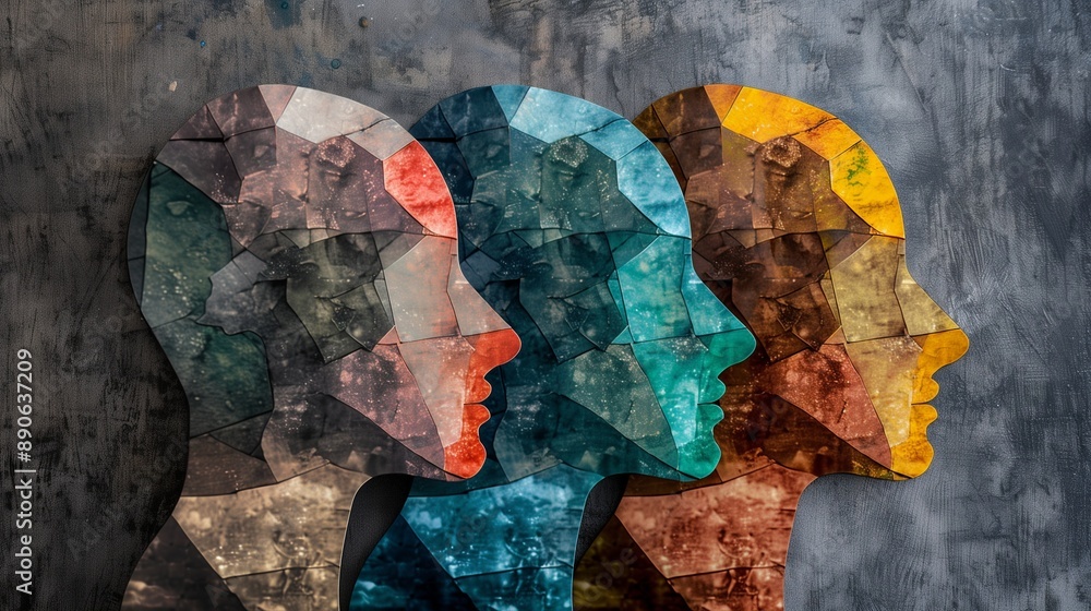 Poster diverse group of people profiles representing inclusiveness and unity. the image showcases multicult