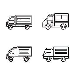 Shipping Truk line icon vector set. autotruck car icon vector illustration EPS 10