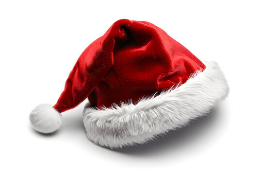 recommend clip art: Realistic illustration of a Santa hat isolated on white background