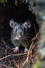 Fine vibrissae of a mouse or rat, tactile sensors aiding exploration and danger detection