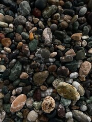 Colorful pebble background perfect for aquariums, beach decor, or outdoor landscaping