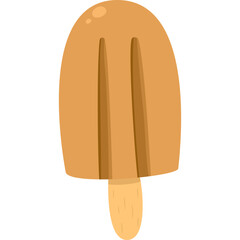 popsicle with stick, cold sweet, cold dessert, ice cream stick, flat design vector illustration