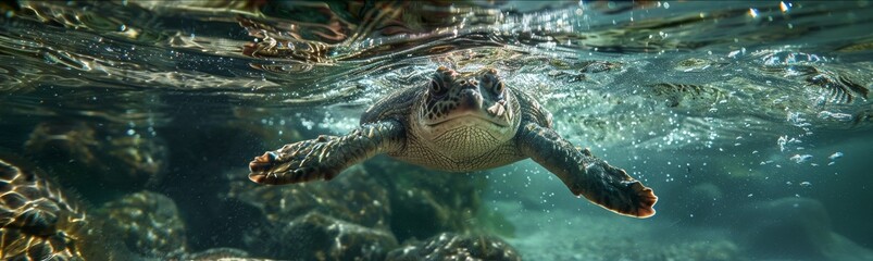 Obraz premium A photo showcases a rubber fish with a fishing hook as bait, floating on the water, designed