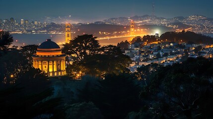 Obraz premium Golden Gate Bridge Night View from San Francisco