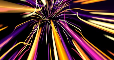 Neon light wave background, 3d Rendering