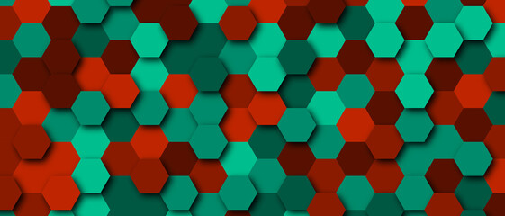 21:9 ultra-wide wallpaper Vibrant hexagon pattern background, geometric design, modern art, digital illustration, seamless texture, 4k ultra-wide.
