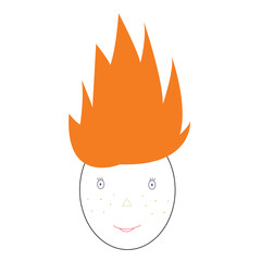 head with red hair vector icon