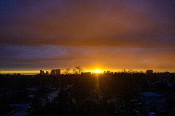 Fototapeta premium Sunrise in Scarborough city, Ontario, Canada