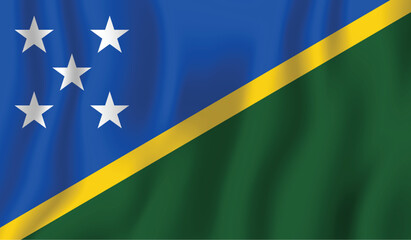Realistic Solomon Islands national flag perfect color, scale, and proportion.