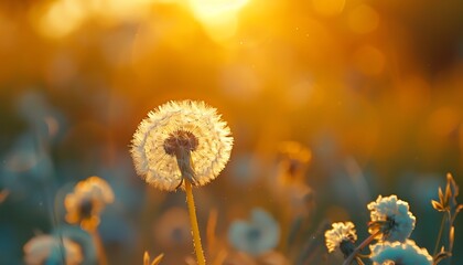 Dandelion Closeup Against a Natural Background