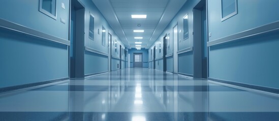 Sterile and Empty Hospital Corridor
