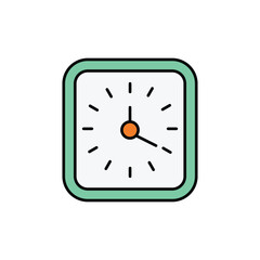 Wall Clock icon design with white background stock illustration