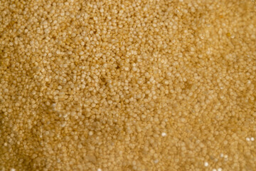 a large amount of quinoa porridge floats in clean water