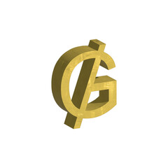 paraguay guarani currancy 3d symbol