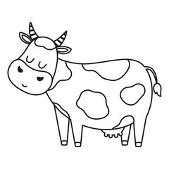 outline cow isolated on white