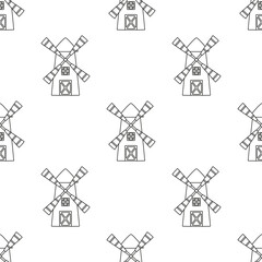 outline windmill seamless pattern