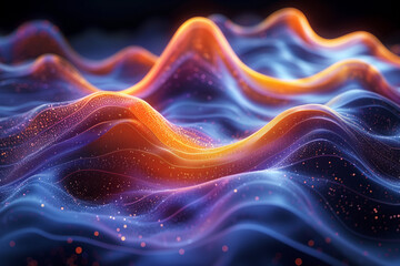 Fototapeta premium Stream of Digital Particles Representing Data Flow