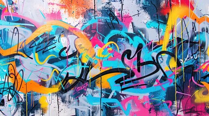 bright street graffiti on the wall, street art