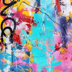 bright street graffiti on the wall, street art