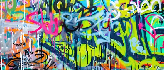 Obraz premium bright street graffiti on the wall, street art