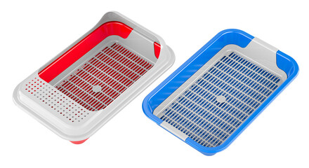 Sifting Litter Box, Open Top Cat Litter Tray. 3D rendering isolated on transparent background