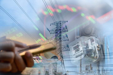 The concept of rising energy costs Energy shortage crisis