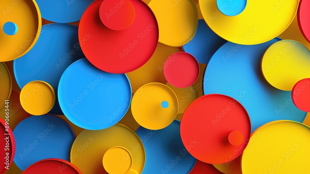 Poster colorful abstract background with overlapping circles in various sizes and vibrant colors. modern ar
