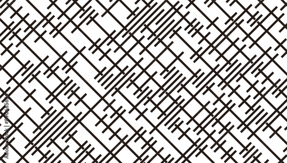 Poster black and white abstract geometric lines pattern. vector format illustration