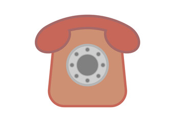 Teléfono rojo antiguo y clásico