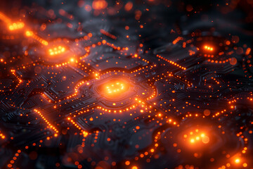 Fototapeta premium Close-Up of Quantum Computing Core with Superconducting Circuits