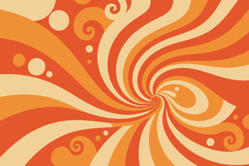 Candies, sweet background with rays, spiral pattern. Vector illustration.