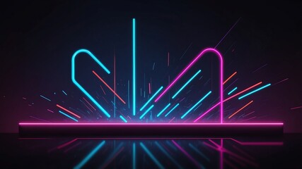 Obraz premium Stunning Abstract Neons in the Dark, Featuring Vibrant Colors and Dynamic Patterns, Perfect for Modern Digital Art, Backgrounds, and Trendy Visual Design Projects