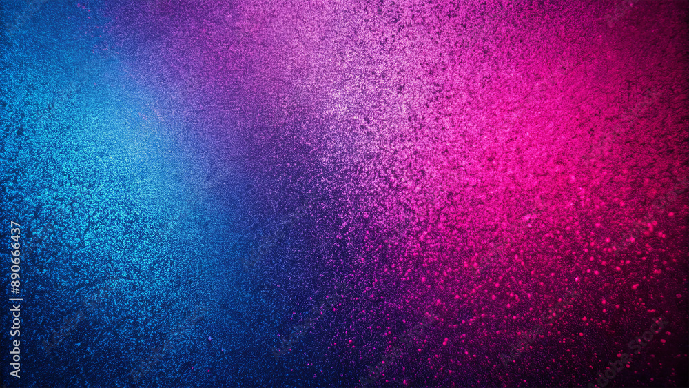 Poster a close-up shot of a textured surface illuminated by blue and pink light, creating a vibrant gradien