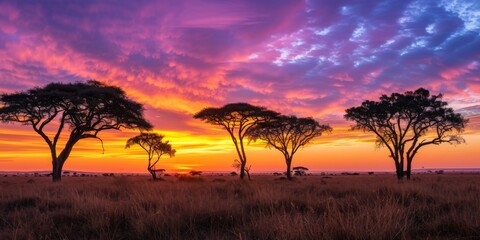 Sunrise Over African Savanna