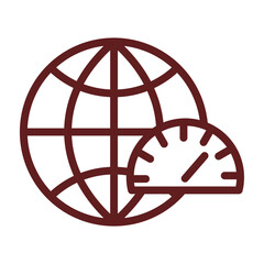 Site Speed Vector Line Maroon Icon Design