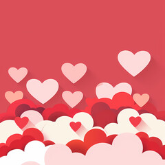 Playful Pink Heart Confetti Poster for Valentine’s Day Celebrations