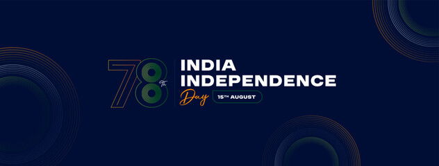 Naklejka premium 78th Indian Independence Day 15th August Social Media Post, Poster, Banner, Web Banner , Print Design