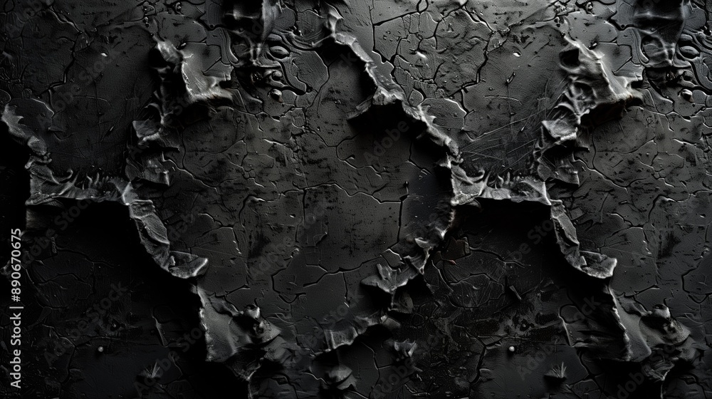 Poster textured black abstract background with intricate patterns and rough surface. halloween-themed art, 