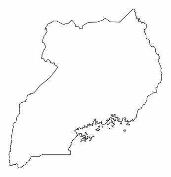 Uganda outline map