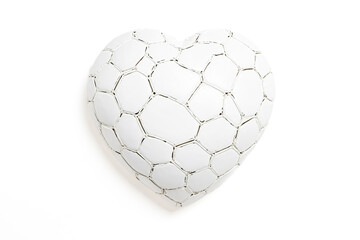 White Soccer Ball Shaped Heart
