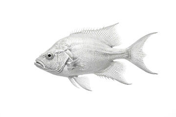 Obraz premium Silver Fish on White Background