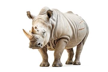 Obraz premium White rhinoceros isolated on white background
