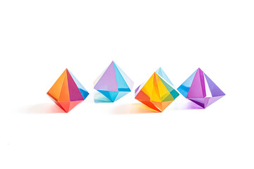 Row of Colorful Geometric Shapes