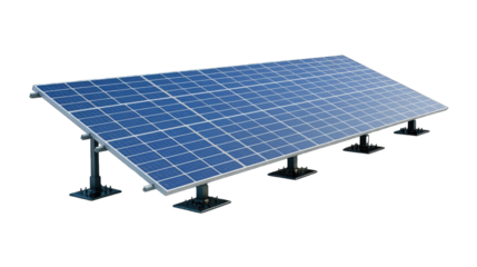 Electric Solar cell isolated on transparent background or PNG file. Solar energy. Environmental theme. Green energy concept.