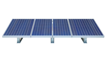 Electric Solar cell isolated on transparent background or PNG file. Solar energy. Environmental theme. Green energy concept.