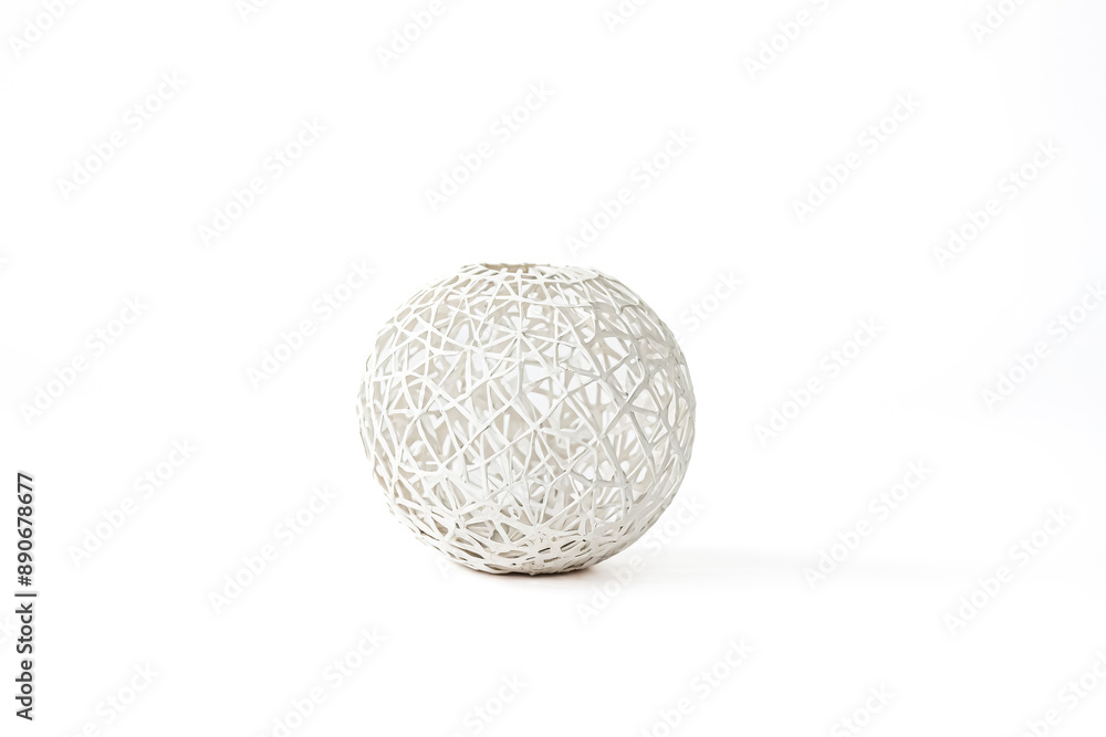 Poster white sphere with intricate lattice design