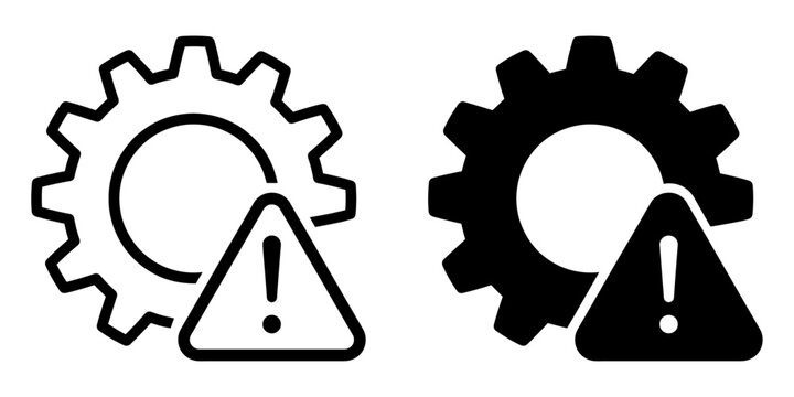 ofvs639 OutlineFilledVectorSign ofvs - gear - process disruption vector icon . operational process failure . isolated transparent . outline and filled version . AI 10 / EPS / PNG . g11985